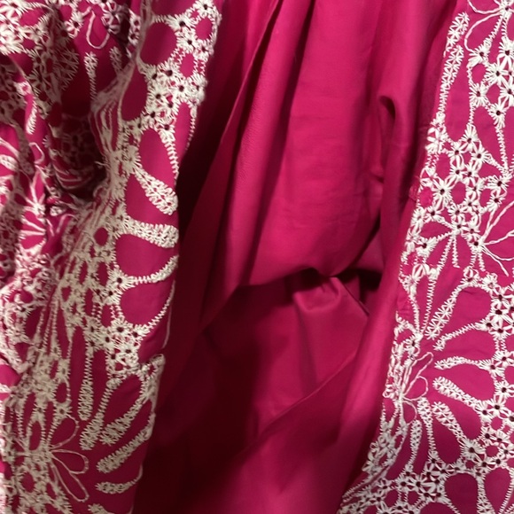LOFT Pink and White Floral Embroidered Dress. NEW with Tags Sz 14 - Picture 7 of 7